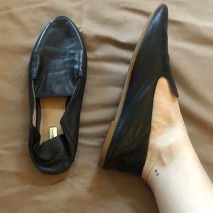 Black Convertible Leather Loafers Halogen